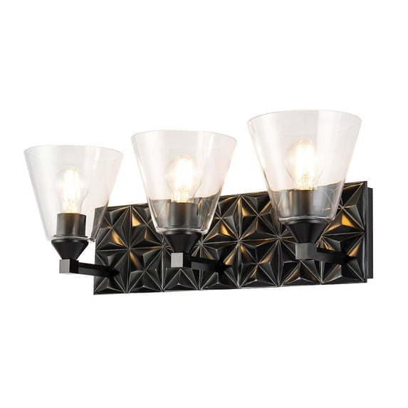 Lucas McKearn Alpha 3-light Metal Bath Vanity Light in Matte Black