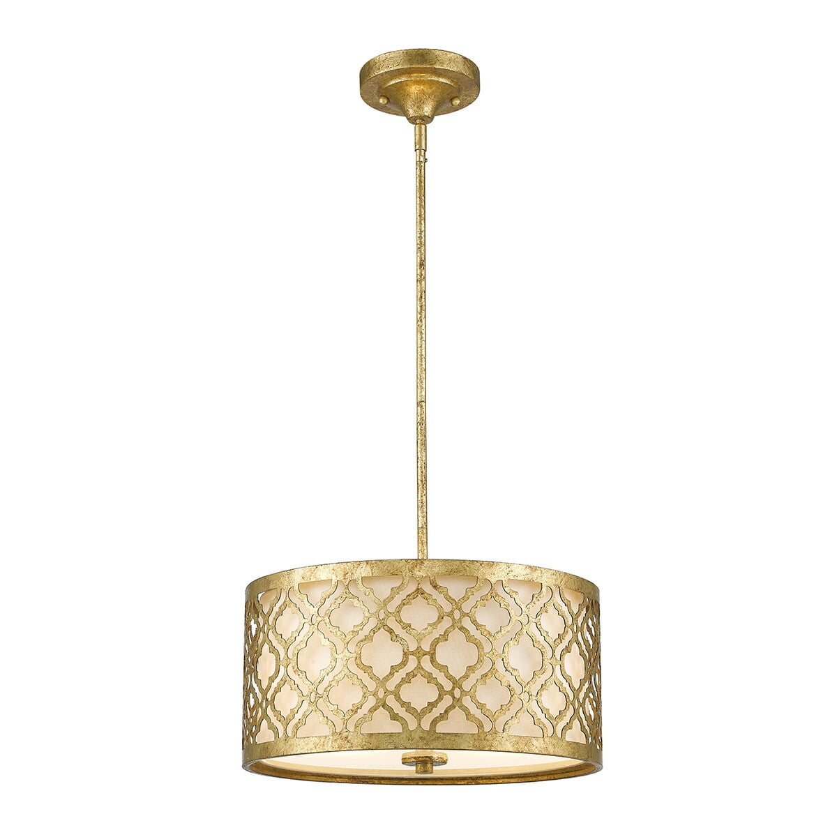 Arabella Distressed Gold 16" Drum Pendant Light