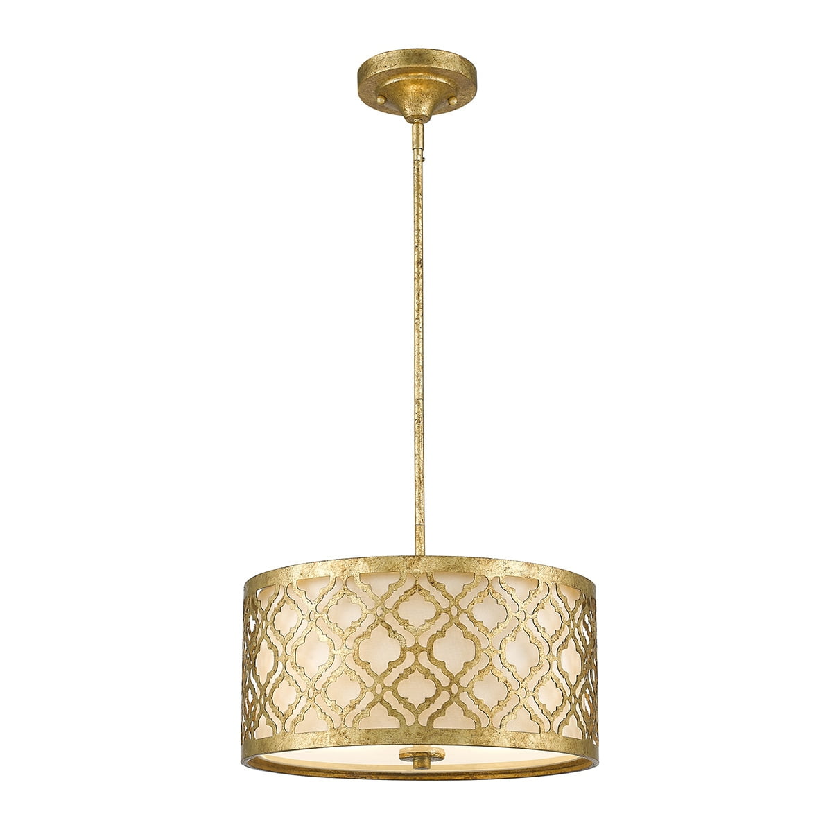Arabella Distressed Gold 16" Drum Pendant Light