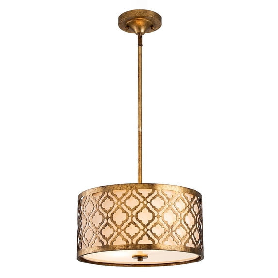 Lucas McKearn Arabella 16" 2-Light Metal Medium Pendant and Semi Flush in Gold
