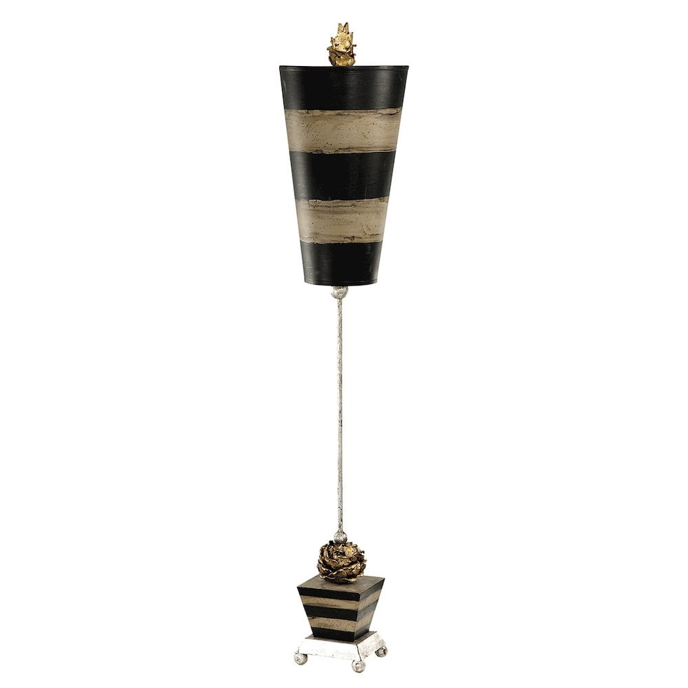 Bienville Silver and Gold Leaf Table Lamp with Gilded Gold Parchment Shade