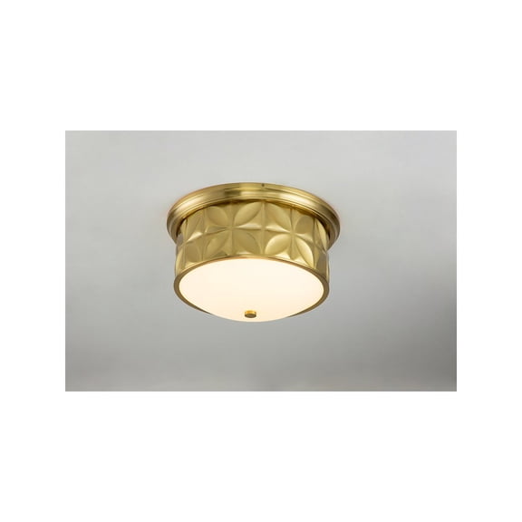 Lucas McKearn Epsilon 17" 3-light Metal Flush Mount in Aged Brass