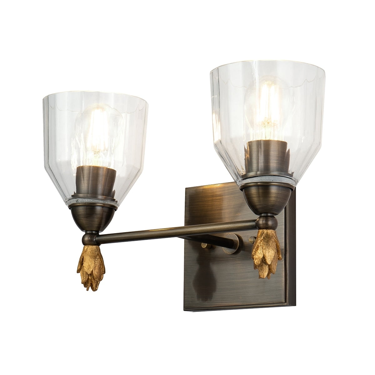 Lucas McKearn Felice 2-light Flame-shaped Metal Bath Vanity Light