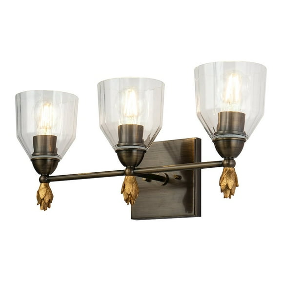 Lucas McKearn Felice 3-light Flame-shaped Metal Bath Vanity Light in Dark Bronze