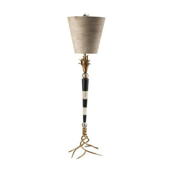 Lucas McKearn Flambeau Traditional Resin Table Lamp in Black/Cream