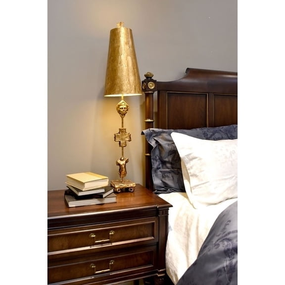Lucas McKearn Fragment Traditional Resin Table Lamp in Gold Leaf
