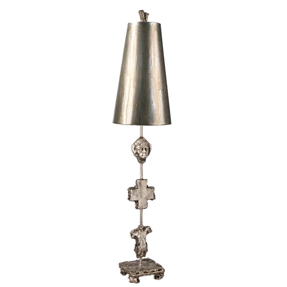 Lucas McKearn Fragment Traditional Resin Table Lamp in Silver Leaf