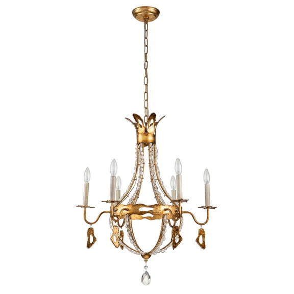 Lucas McKearn Monteleone 6-light Traditional Crystal Chandelier in Antique Gold