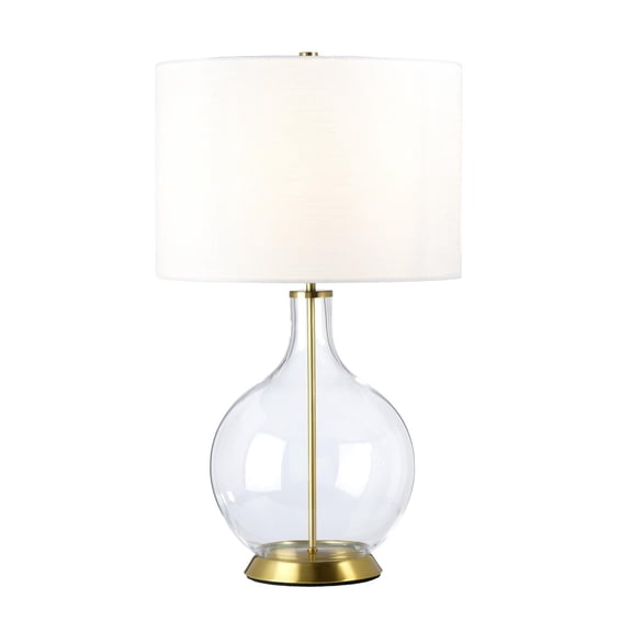 Lucas Mckearn Orb 1 Light Table Lamp With Aged Brass Finish ORB-CLEAR-AB-WHT