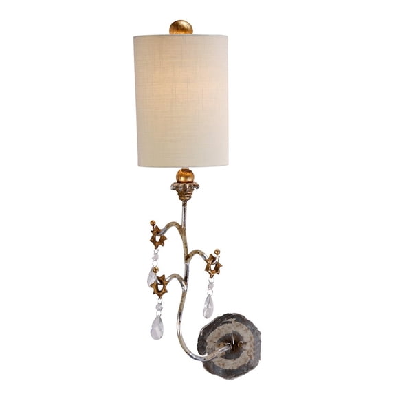 Lucas McKearn Tivoli 1-light Traditional Crystal Wall Sconce in Cream/Silver