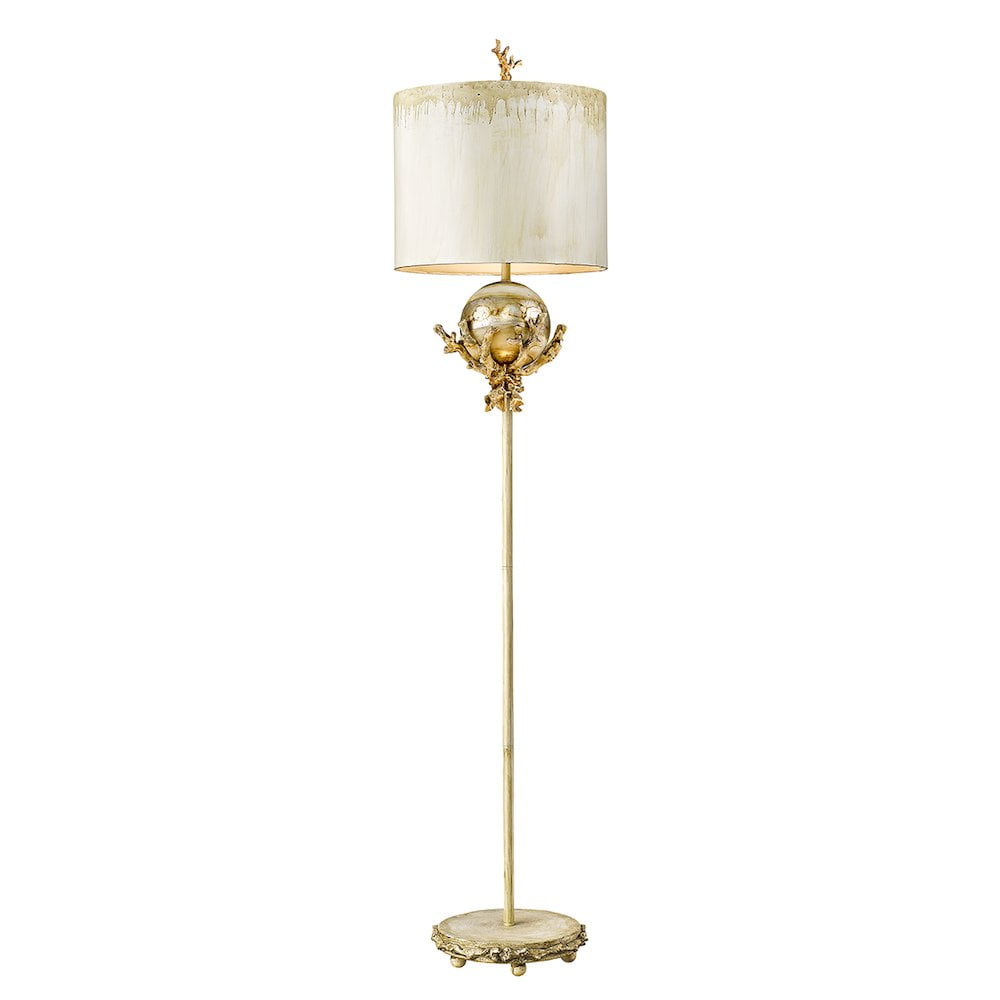 Putty & Silver Leaf Branch-Inspired 64" Nursery Floor Lamp