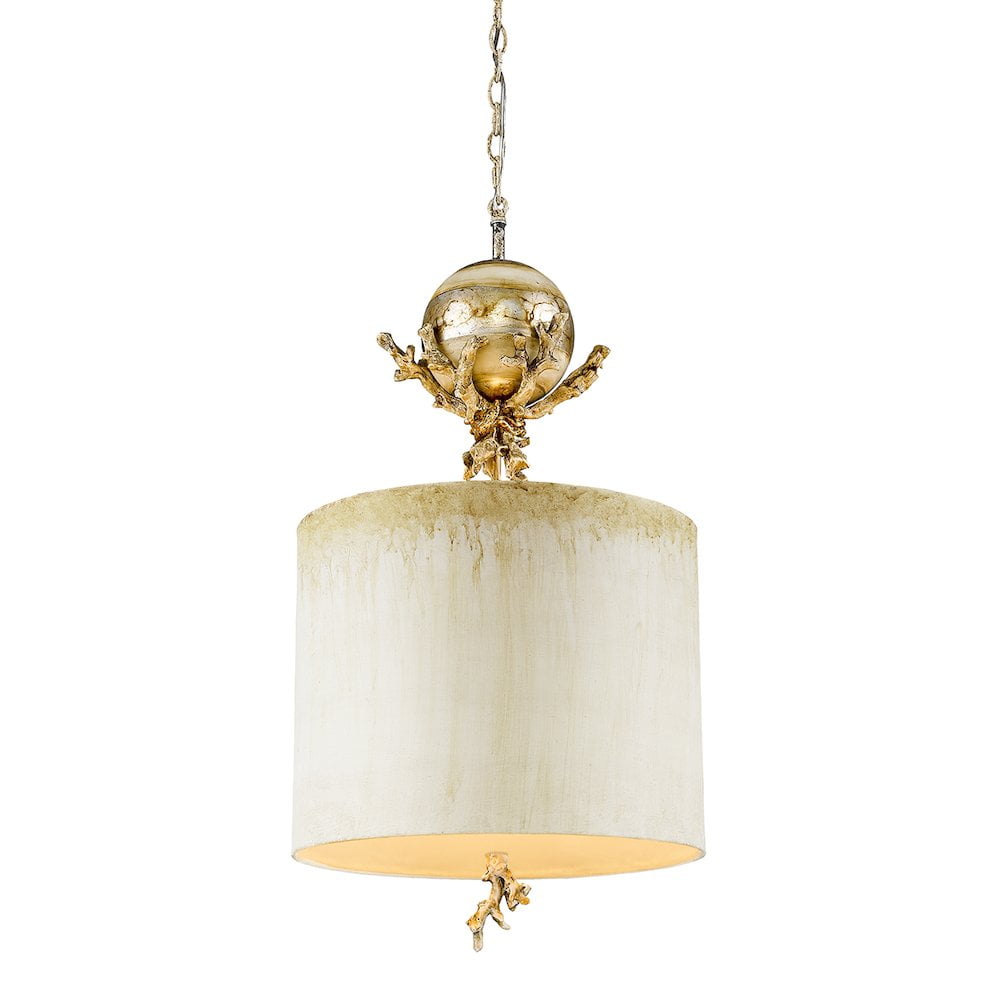Lucas McKearn Trellis Metal Pendant with Gold/Silver Accents in Putty Patina