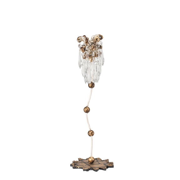 Lucas McKearn Venetian 18.5" Small Crystal Whimsical Candlestick Holder in Gold