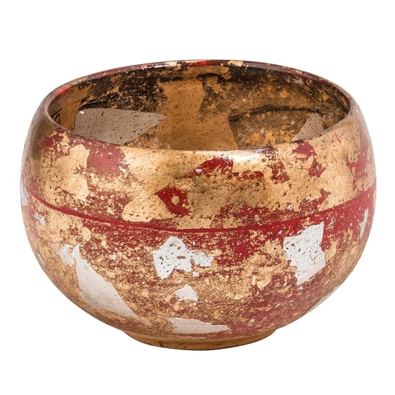 Lucas McKearn Vermillion Traditional Resin Gold Charming Accent Bowl in Red