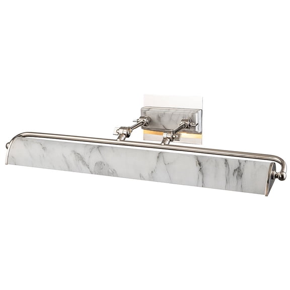 Lucas McKearn Winchfield Large Picture Light in Polished Nickel and White Marble