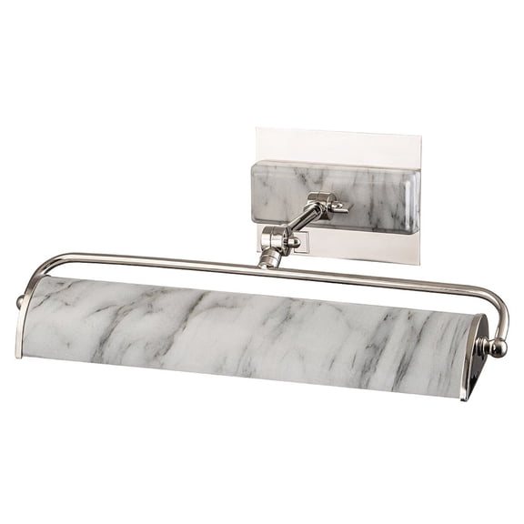Lucas McKearn Winchfield Medium Picture Light in Polished Nickel and White Marble