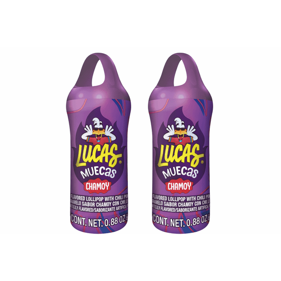 Lucas Muecas Chamoy Candy Bottle, Chili-Flavored Lollipop - 2 Pack