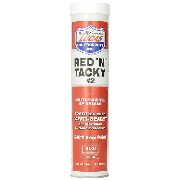 Lucas Oil Red 'N' Tacky Grease - Universal Gel Lubricant - 14 oz