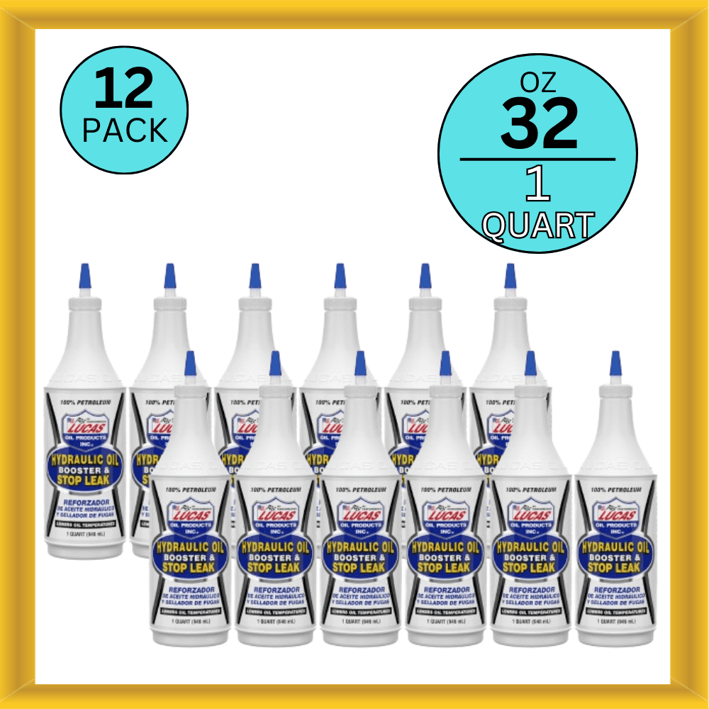 Lucas Oil 10019 Hydraulic Oil Booster and Stop Leak 1 Quart (Pack Of 12