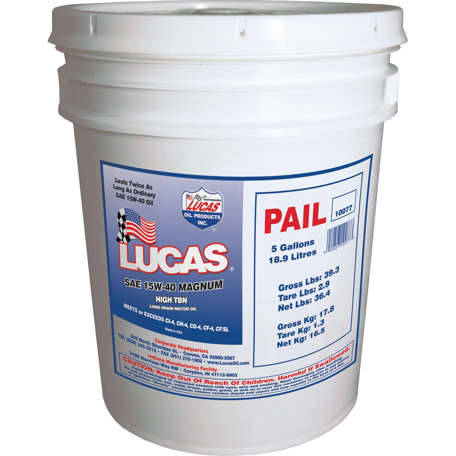 Lucas Oil 10077 SAE 15W-40 Magnum Motor Oil