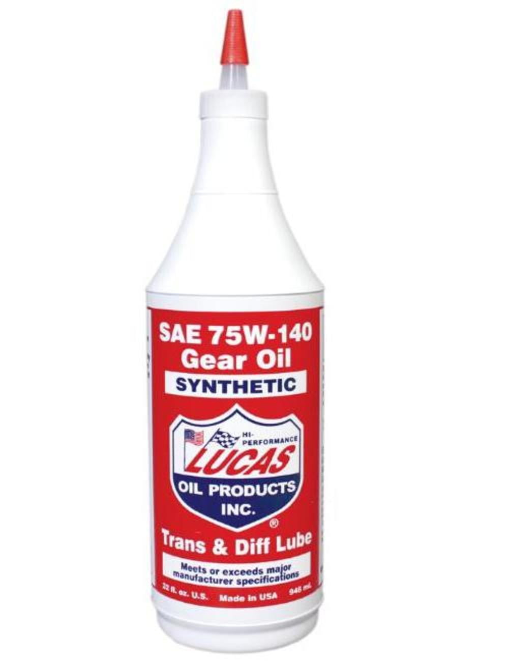 Lucas Oil 10121 Synthetic Gear Oil 75W140 1qt.