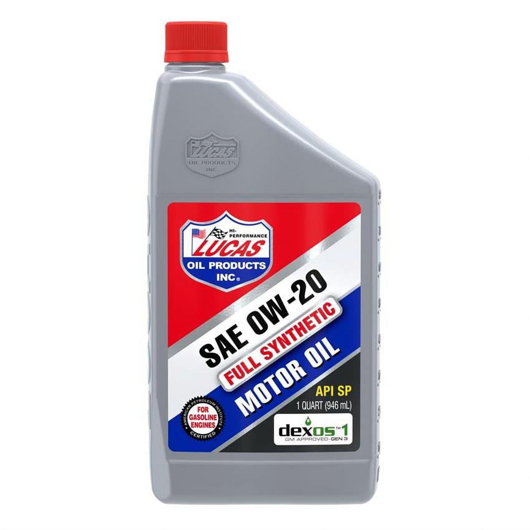 Lucas Oil 10564 0W20 Synthetic Motor Oil, Dexos, 1 Quart