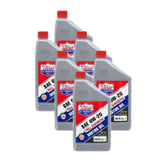Lucas Oil 10564 0W-20 Synthetic Motor Oil, Dexos, 6 Quarts