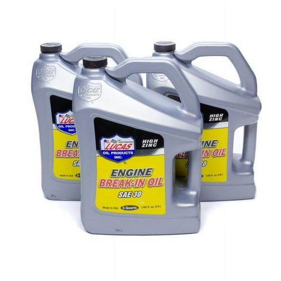 Lucas Oil 10631 SAE 30 Break-In Oil 5 qt. Bottle - Case of 3