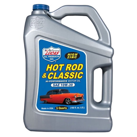 Lucas Oil 10679 Oil SAE 10W30 Hot Rod Engine Oil, 5 Quart Jug