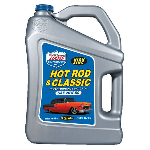 Lucas Oil 10684 Hot Rod & Classic Car HP Motor Oil SAE 20W-50 5 Quarts