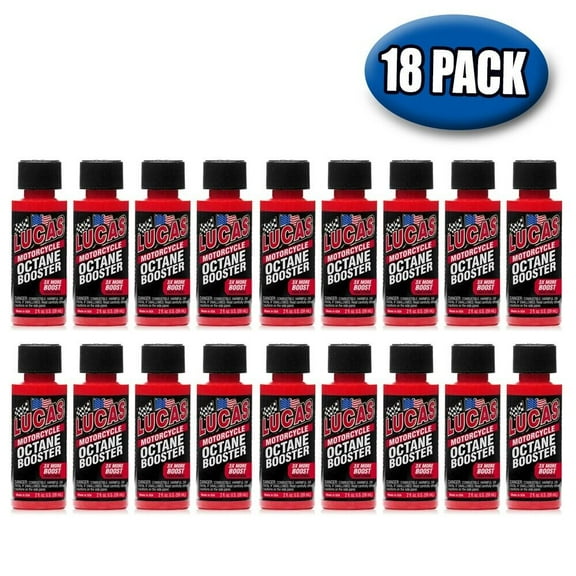 Lucas Oil 10725 Single Motorcycle Octane Booster Fuel Additive 2oz - 18 Pack