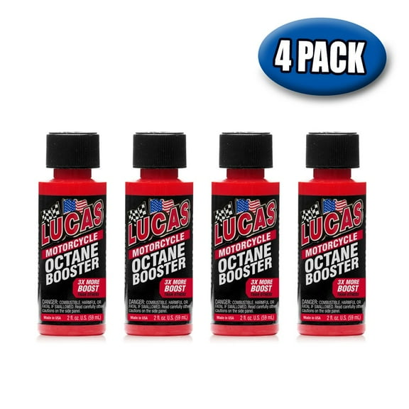 Lucas Oil 10725 Single Motorcycle Octane Booster Fuel Additive 2oz - 4 Pack