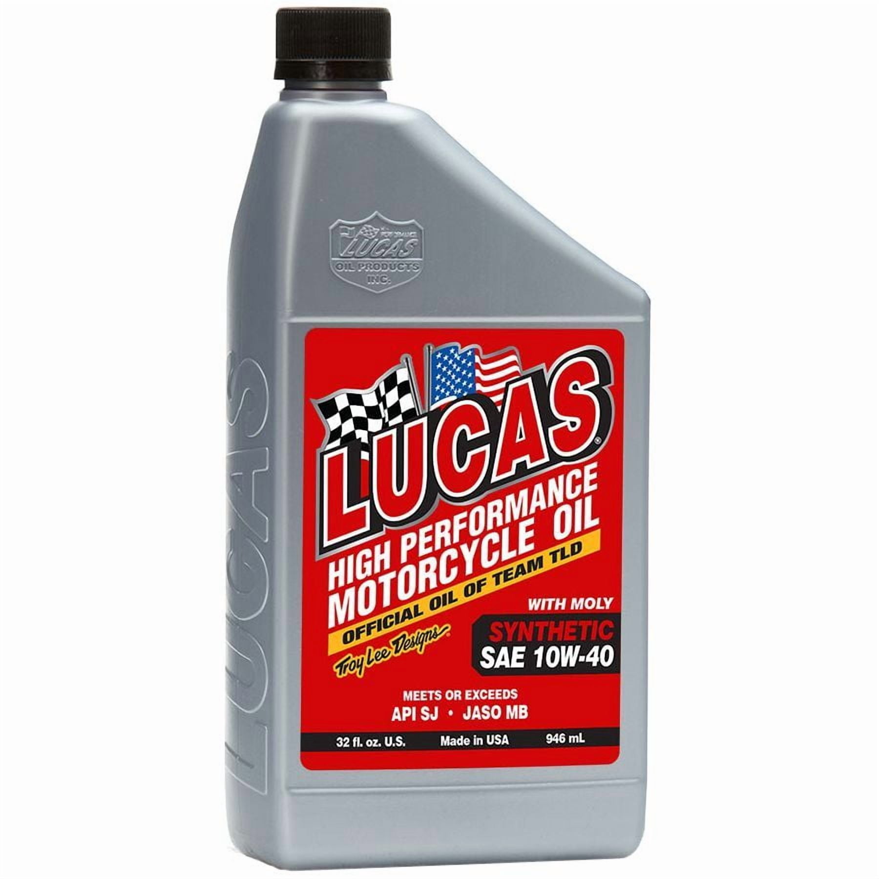 Lucas Oil High Performance Synthetic 4T Motorcycle Oil, 10W40, 1 Qt