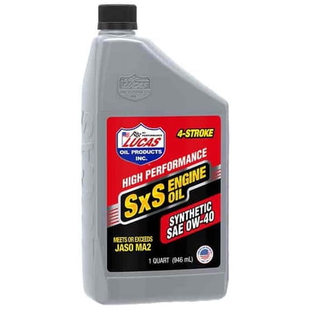 Lucas Oil 11200 4-Stroke High-Performance Synthetic SxS Engine Oil 0W40 1 Quart