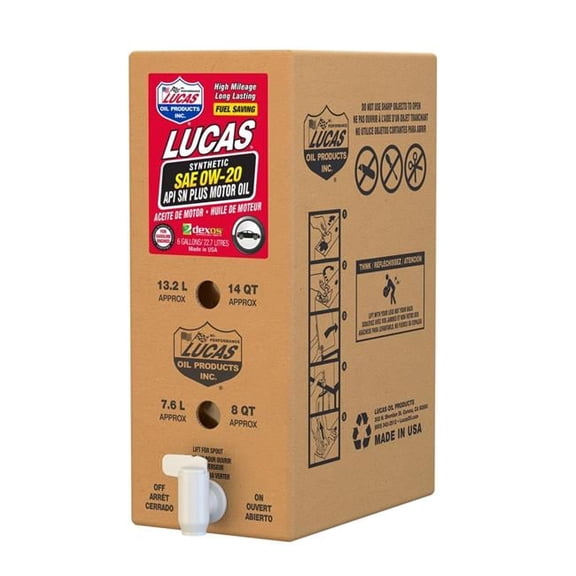 Lucas Oil 18003 6 gal Synthetic SAE 0W-20 High-Mileage Motor Oil