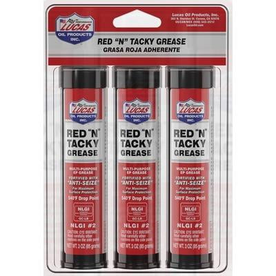 Lucas Oil LUC10318, Red N Tacky Grease 3 X 3Oz Pack Performance Racing