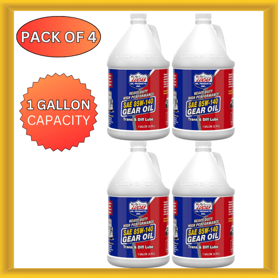 Lucas Oil Lucas 10045 Heavy Duty 85W-140 Gear Oil 1 Gallon Capacity Pack of 4