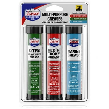 Lucas Oil Multi-Purpose Assorted Grease 3 packs of 3 Ounce Weight 0.19 Pound Length 5.25" Width 1.50" Height 8.75"
