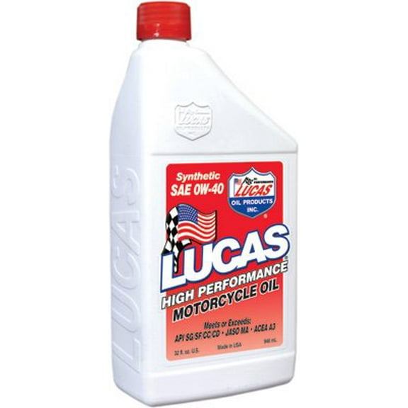 Lucas Oil 10718 Synthetic SAE 0W-40 Motorcycle Oil