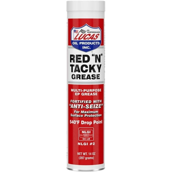 Lucas Oil Red N Tacky Red Lithium Grease 14 oz. Cartridge - Case of: 10