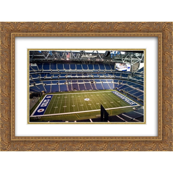 Lucas Oil Stadium 2x Matted 24x20 Gold Ornate Framed Art Print from the Stadium Series