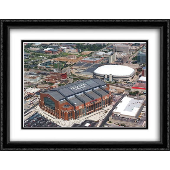 Lucas Oil Stadium 2x Matted 36x28 Large Black Ornate Framed Art Print from the Stadium Series
