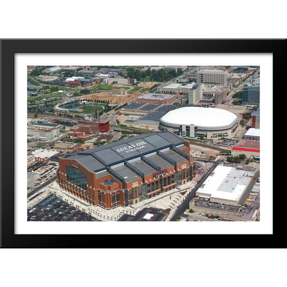 Lucas Oil Stadium 40x28 Large Black Wood Framed Print Art - Home of the Indianapolis Colts