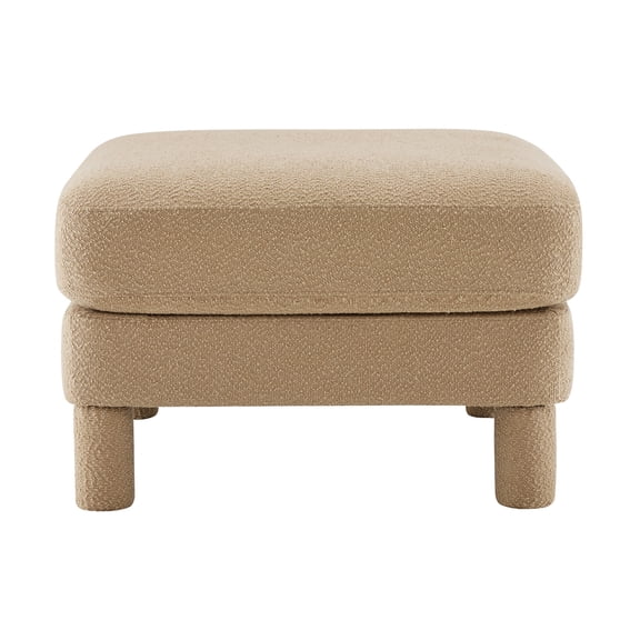 Lucas Ottoman Coffee Boucle Fabric, Modern Accent Stool with Cylindrical Legs for Living Room, Bedroom, Office