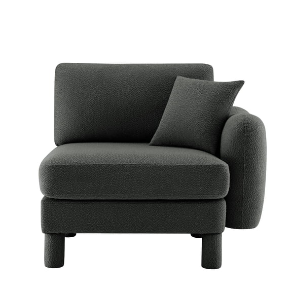 Lucas RSF sofa W/Pillow Polyester -Dark Grey