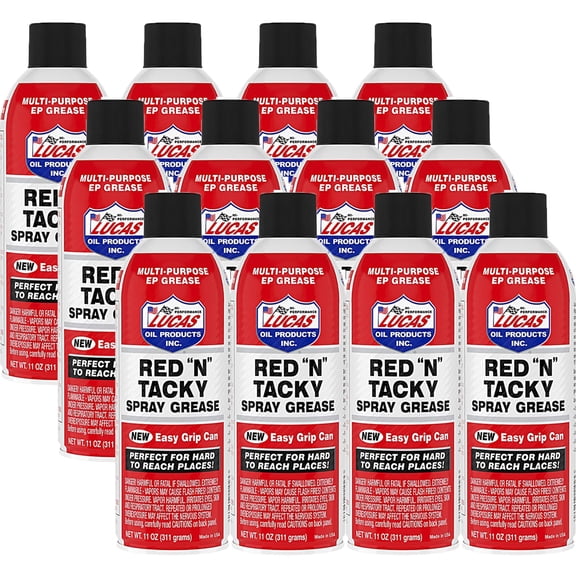 Lucas Oil 12-pack Lucas Red N Tacky Grease - 11 oz (12 Pack) — Residential Use, Standard Application