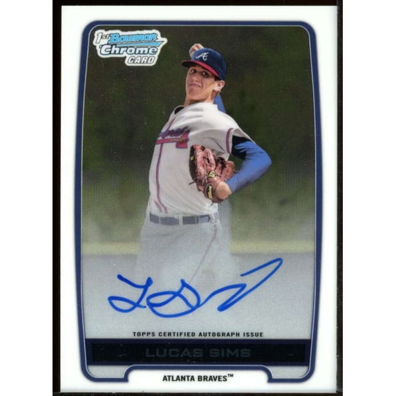 Lucas Sims Card 2012 Bowman Chrome Draft Draft Pick Autographs #LS
