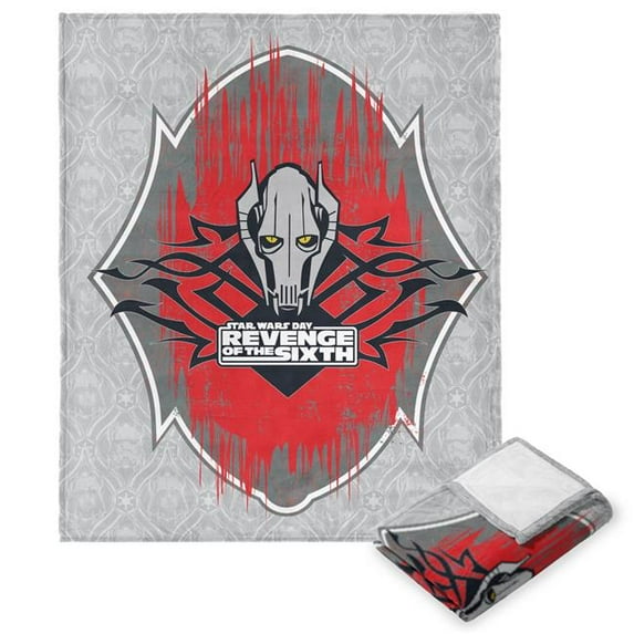 The Northwest Group 1DSW-23600-0006-RET 50 x 60 in. Lucas Star Wars Classic Revenge of the Sixth Silk Touch Throw Blanket - Grievous Revenge - Grey