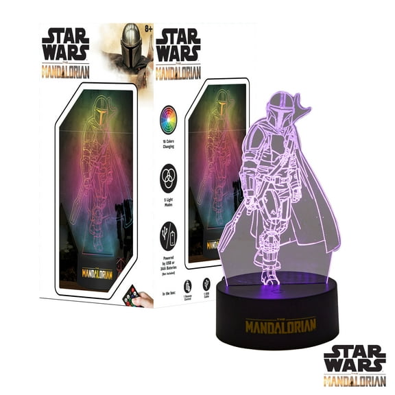 Lucas Star Wars Mandalorian Illusion Lamp, 4.5" H x 4.5" D x 8" H