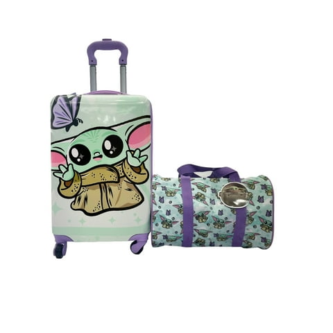 Lucas Star wars Mandalorian Kid's 18" ABS Hard-side Spinner Luggage with Duffel Set